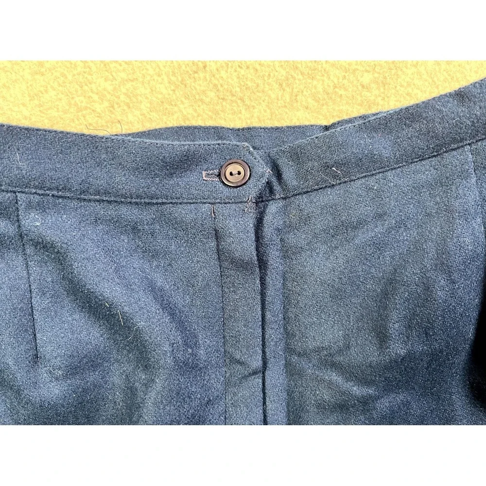 Personal Dress Pants Womens 7 Blue Pure Wool Flat Front Straight Leg‎ Formal